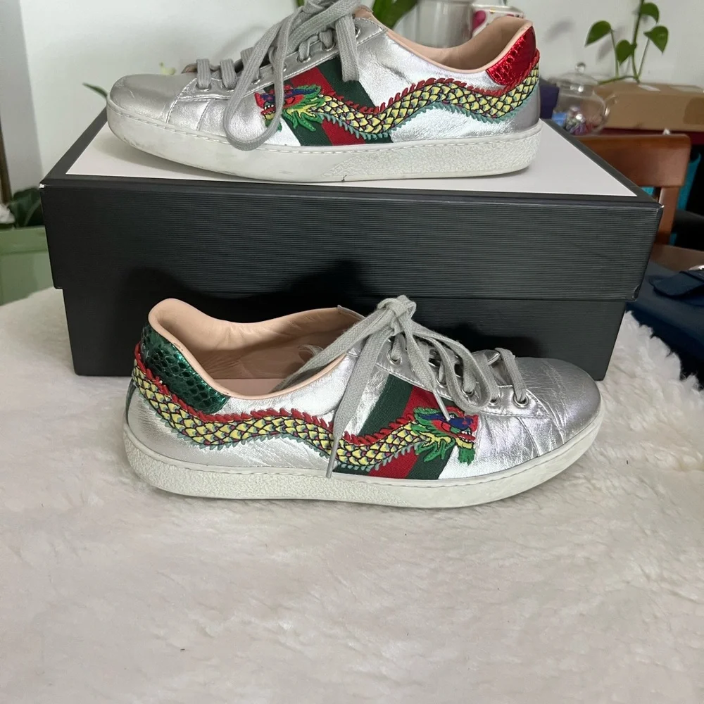 • Authenticity Guarantee
Gucci Ace Embroidered Men's Sneaker Silver Dragon shoes - Picture 13 of 16